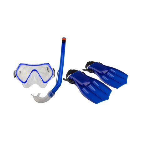 Masque de plongée junior waimea + masque/tube/palmes bleu cobalt/noir