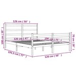 vidaXL Cadre de lit Gris Bois de pin massif 120x190 cm Petit Double