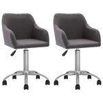 vidaXL Chaises pivotantes à manger lot de 2 taupe tissu