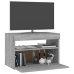 vidaXL Meuble TV avec lumières LED Sonoma gris 60x35x40 cm
