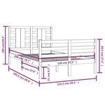 vidaXL Cadre de lit Marron miel Bois de pin massif 120x200 cm