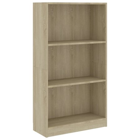 vidaXL Bibliothèque 3 niveaux Sonoma 60x24x109 cm Bois d'ingénierie