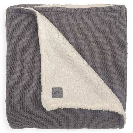 Jollein couverture bliss knit 75x100 cm peluche gris tempête