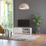 vidaXL Meuble TV Blanc brillant 120x34x37 cm Aggloméré