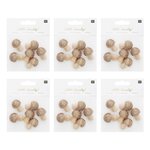 36 champignons en bois pailletés dorés 3 x 2 3 cm