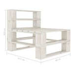 vidaXL Canapé palette à 4 places de jardin avec coussins crème Bois