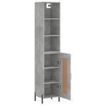 vidaXL Buffet haut Gris béton 34 5x34x180 cm Bois d'ingénierie