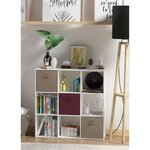 COMPO Boîte de rangement/tiroir pour meuble en tissu  - 27x27x28 cm - Beige lin