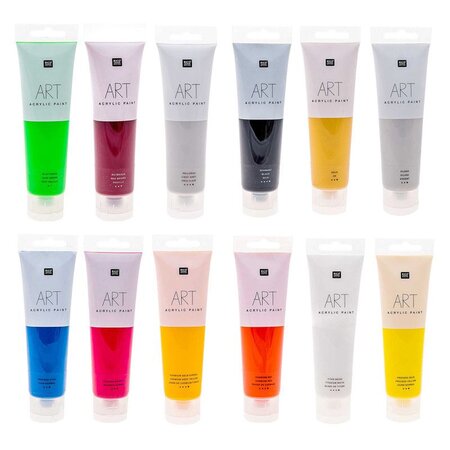 Coffret 12 peintures acryliques x 100 ml
