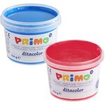 PRIMO 221TD100SP Gouache aux doigts en pot de 100 gr., mallette multifonction, 6 couleurs.