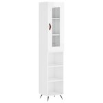 vidaXL Buffet haut Blanc brillant 34 5x34x180 cm Bois d'ingénierie
