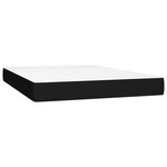 vidaXL Sommier tapissier avec matelas et LED Noir 140x200 cm Tissu