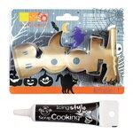 Découpoir à biscuits en inox Booh Halloween + stylo alimentaire noir
