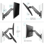Onkron g120 support tv mural pour des téléviseurs ou moniteur pc de 13 à 34 pouces noir