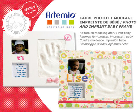 Kit moulage empreinte de bébé + Cadre photo 280 x 235 mm