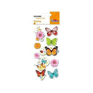 Autocollants en relief à paillettes - Papillons