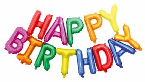 Ballon Mylar Happy Birthday multicouleur