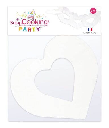 Guirlande Coeur blanc 3 m - Scrapcooking Party