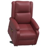 vidaXL Fauteuil de massage Rouge bordeaux Similicuir
