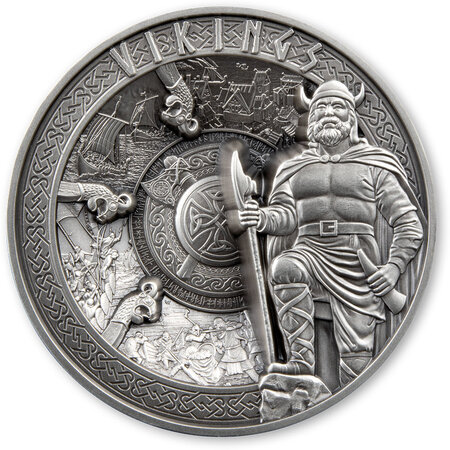Pièce de monnaie en Argent 25 Dollars g 1000 (1 Kg) Millésime 2023 Multiple Layer VIKINGS