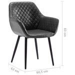 vidaXL Chaise à manger Gris Similicuir