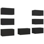 vidaXL Meubles TV 7 Pièces Noir 30 5x30x60 cm Aggloméré