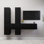 vidaXL Ensemble de meuble TV 7 Pièces Noir Aggloméré