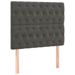 vidaXL Lit à sommier tapissier avec matelas Gris foncé 100x200 cm