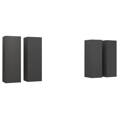 vidaXL Meubles TV 4 Pièces Gris 30 5x30x90 cm Aggloméré