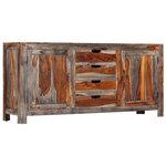 vidaXL Buffet Gris 160 x 40 x 75 cm Bois de Sesham massif