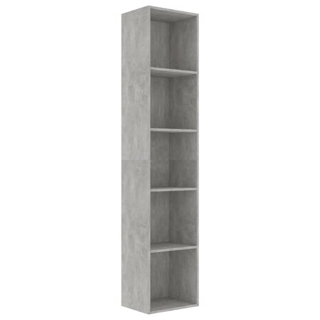 vidaXL Bibliothèque Gris béton 40x30x189 cm Aggloméré
