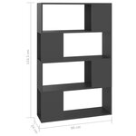 vidaXL Bibliothèque/Séparateur de pièce Gris 80x24x124 5 cm Aggloméré