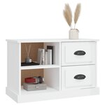 vidaXL Meuble TV blanc brillant 73x35 5x47 5 cm bois d'ingénierie