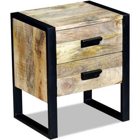 vidaXL Table auxiliaire à 2 tiroirs 43 x 33 x 51 cm Bois de manguier massif