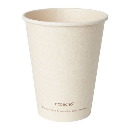 Gobelet jetable pour boisson chaude Sweet, en bagasse compostable - 24 cl (paquet 50 unités)