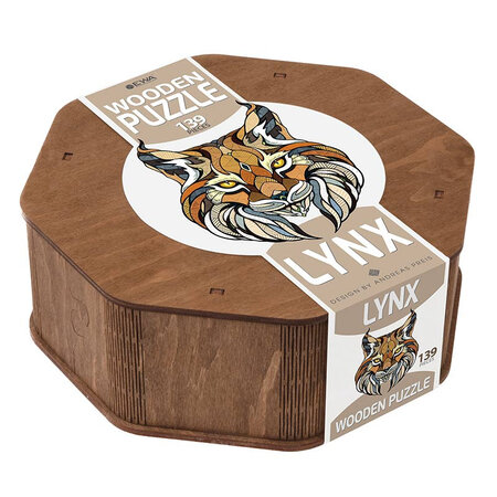Puzzle en bois coloré - Lynx 28 x 35 3 cm