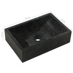 vidaXL Armoire de toilette Teck solide avec lavabo en marbre Noir