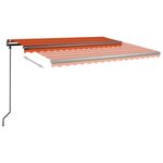 vidaXL Auvent automatique rétractable et poteaux 4 5x3 m Orange/marron