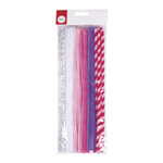 Fil chenille Mix  rose oeillet  0 9x30cm  6  couleurs à 5 pièces