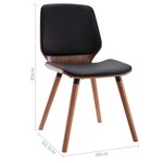 vidaXL Chaises à manger lot de 6 noir similicuir