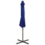 vidaXL Parasol déporté avec mât et lumières LED Bleu azur 300 cm