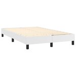 vidaXL Lit à sommier tapissier avec matelas Blanc 120x200cm Similicuir