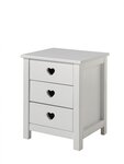 AMORI Lit simple 90x200cm + Chevet + Armoire trois portes