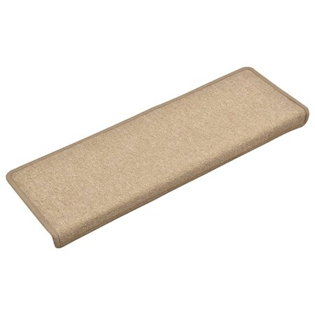 vidaXL Tapis d'escalier 15 Pièces 65x21x4 cm Taupe