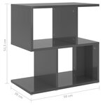 vidaXL Tables de chevet 2 Pièces Gris brillant 50x30x51 5 cm Aggloméré