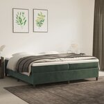 vidaXL Sommier à ressorts de lit Vert foncé 200x200 cm Velours