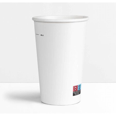 1000 gobelets carton blancs 50 cl 16 oz