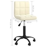 vidaXL Chaises pivotantes à manger lot de 6 crème velours