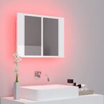 vidaXL Armoire à miroir de bain à LED Blanc brillant Acrylique