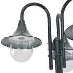 vidaXL Lampadaire de jardin E27 220cm Aluminium 3 lanternes Vert foncé